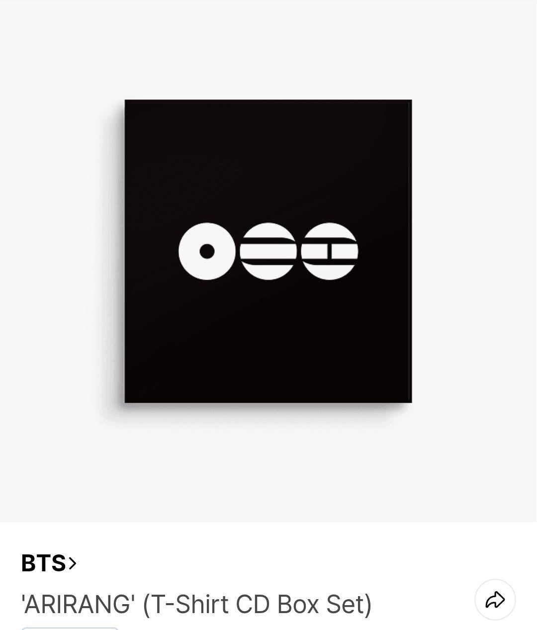 (Pre-Order) Arirang Tshirt - CD Box Set